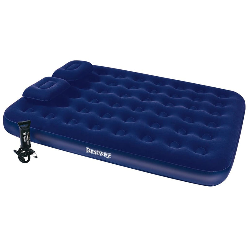 Load image into Gallery viewer, Bestway Luchtbed opblaasbaar met kussen en pomp 203x152x22 cm 67374