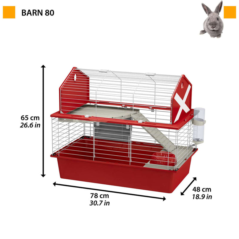 Load image into Gallery viewer, Ferplast Konijnenhok Barn 80 78x48x65 cm rood