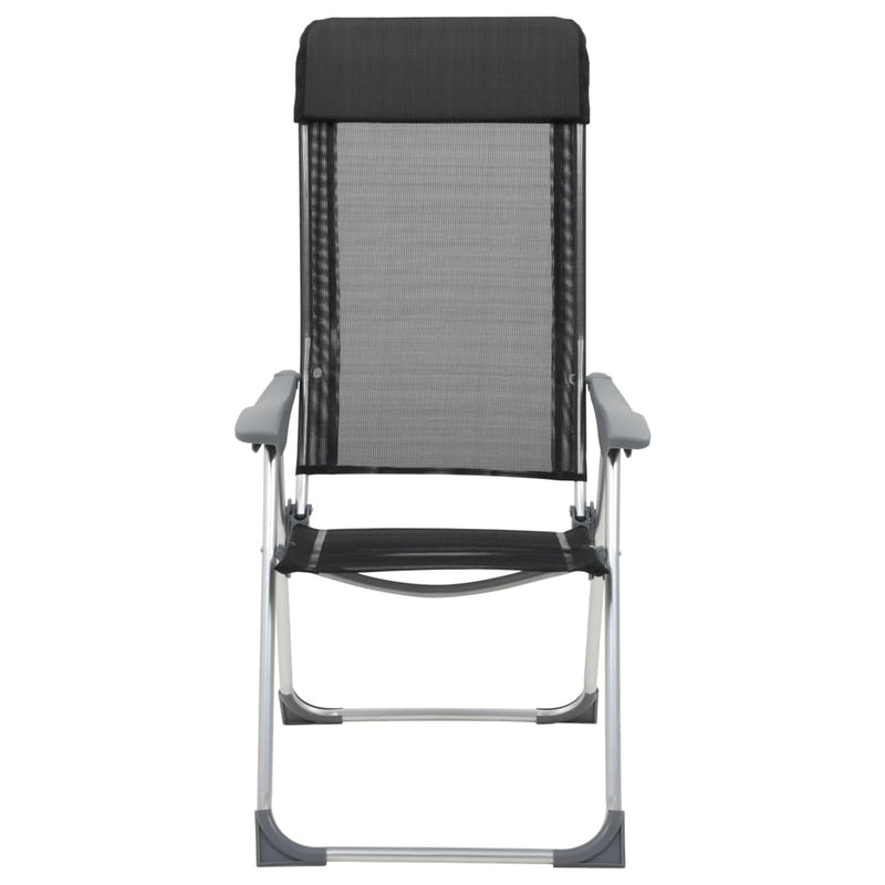 Load image into Gallery viewer, VidaXL Campingstoelen inklapbaar aluminium zwart 2 st