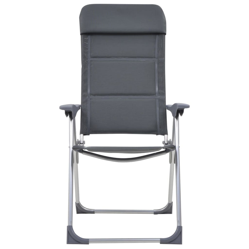 Load image into Gallery viewer, VidaXL Campingstoelen 58x69x111 cm aluminium grijs 2 st
