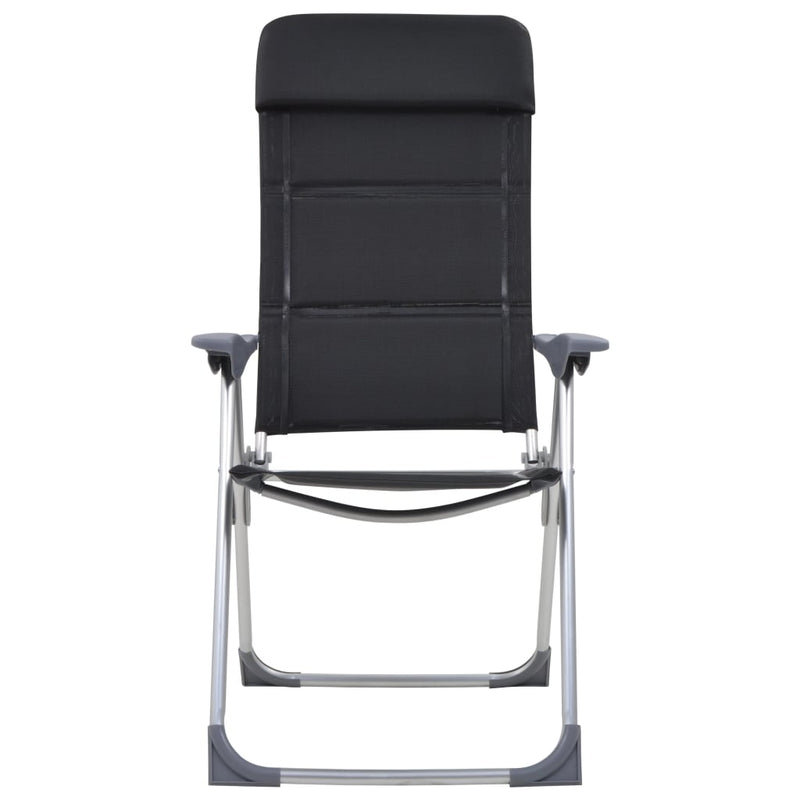 Load image into Gallery viewer, VidaXL Campingstoelen 58x69x111 cm aluminium zwart 2 st