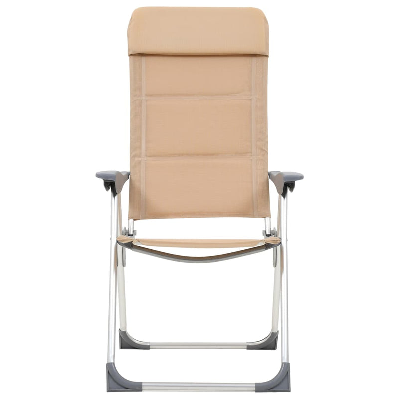 Load image into Gallery viewer, VidaXL Campingstoelen 2 st 58x69x111 cm aluminium crème