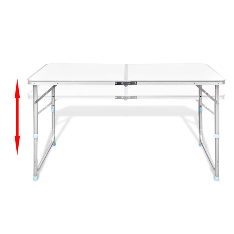 Load image into Gallery viewer, VidaXL Campingtafel inklapbaar en verstelbaar aluminium 120 x 60 cm 4 stoelen