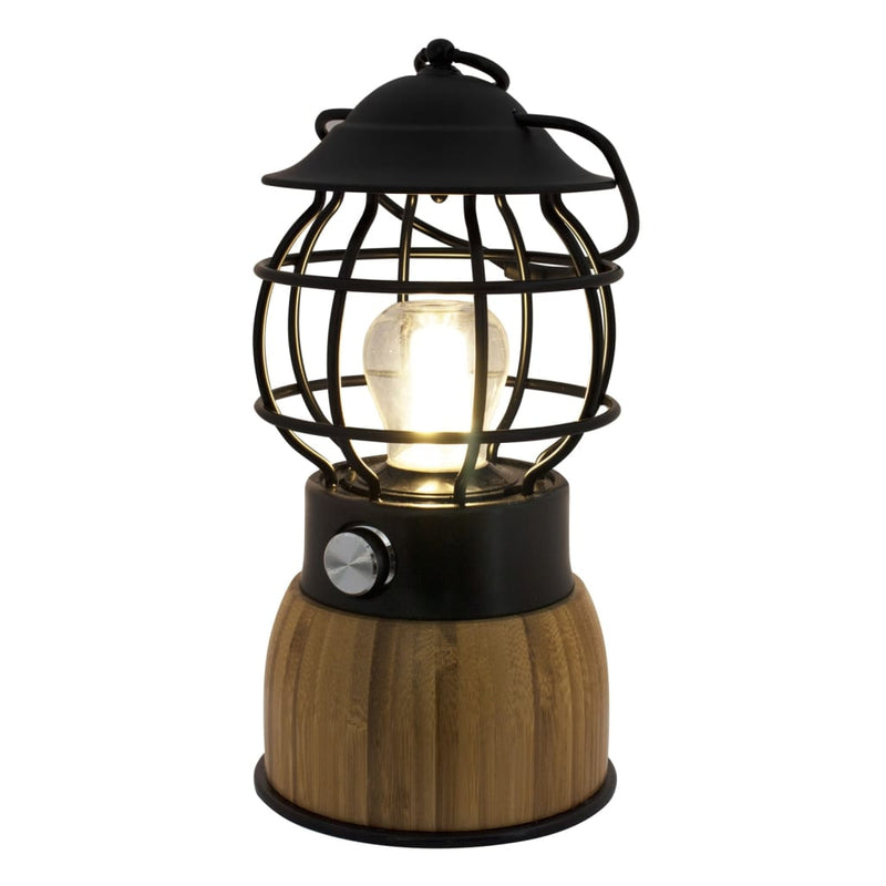 Load image into Gallery viewer, Eurotrail Campinglamp Breeze LED bamboe zwart