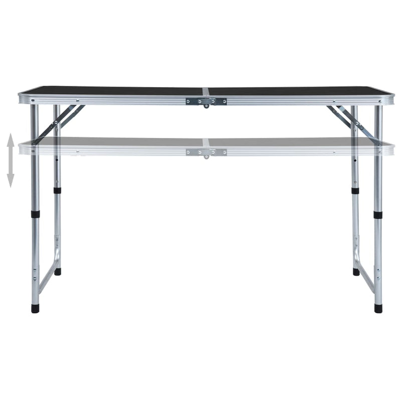 Load image into Gallery viewer, VidaXL Campingtafel inklapbaar 120x60 cm aluminium grijs