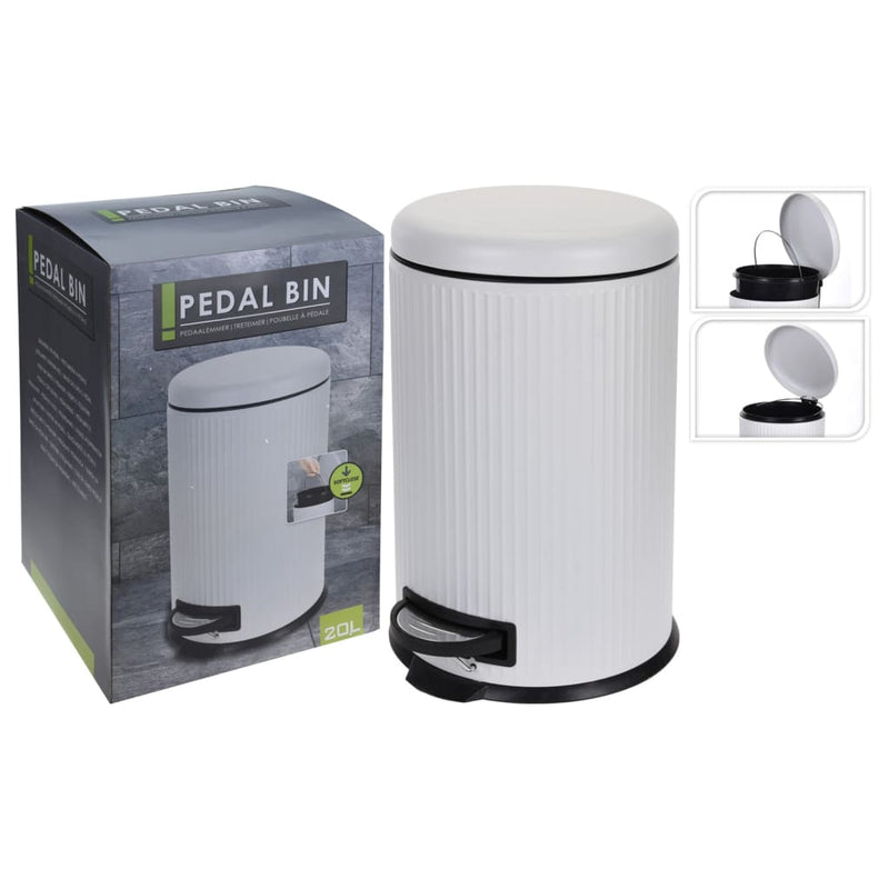 Load image into Gallery viewer, Excellent Houseware Houseware Pedaalemmer met zachtsluitend deksel 20 L matwit