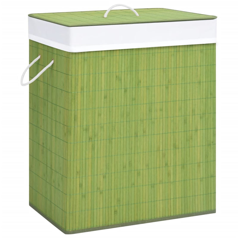 Load image into Gallery viewer, VidaXL Wasmand met 2 vakken 100 L bamboe groen