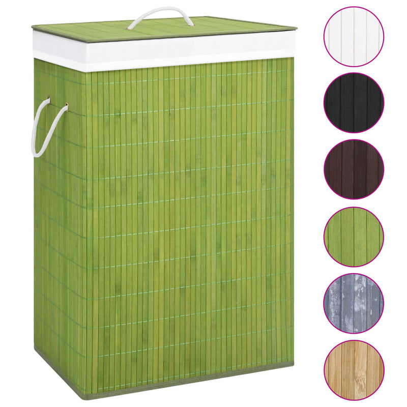 Load image into Gallery viewer, VidaXL Wasmand met 1 vak bamboe groen
