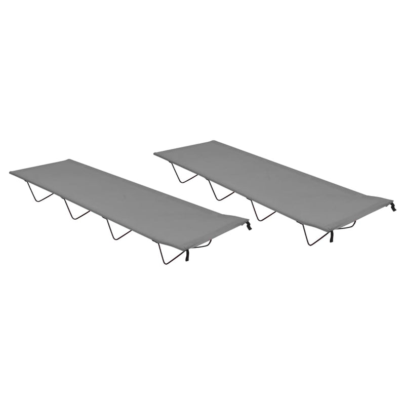 Load image into Gallery viewer, VidaXL Campingbedden 2 st 180x60x19 cm oxford stof en staal grijs