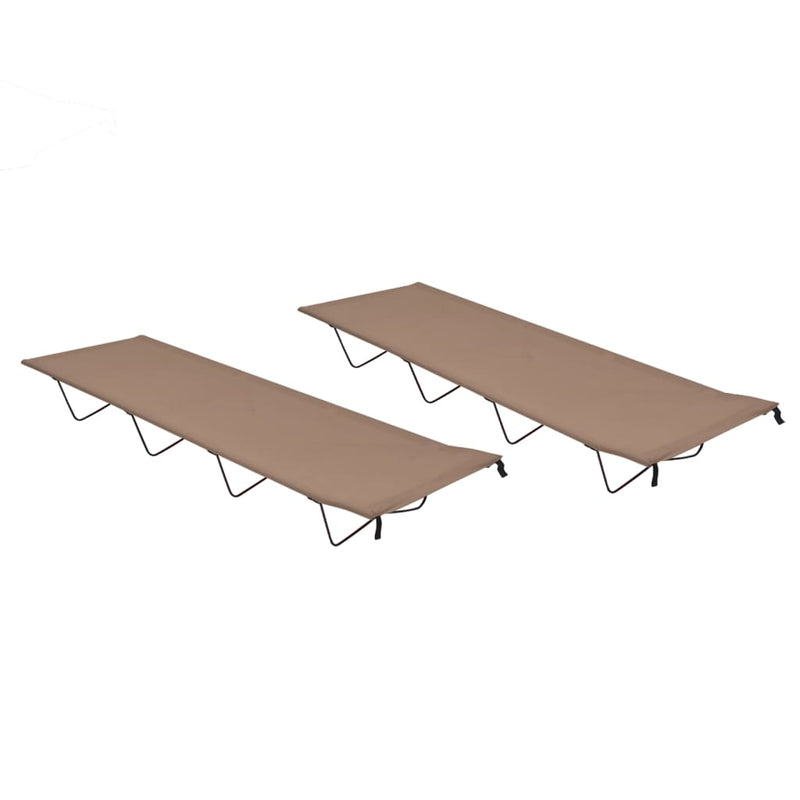 Load image into Gallery viewer, VidaXL Campingbedden 2 st 180x60x19 cm oxford stof en staal taupe