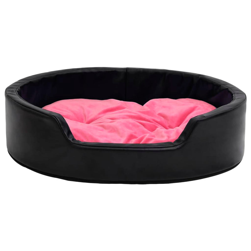 Afbeelding laden in galerijviewer, VidaXL Hondenmand 99x89x21 cm pluche en kunstleer zwart en roze