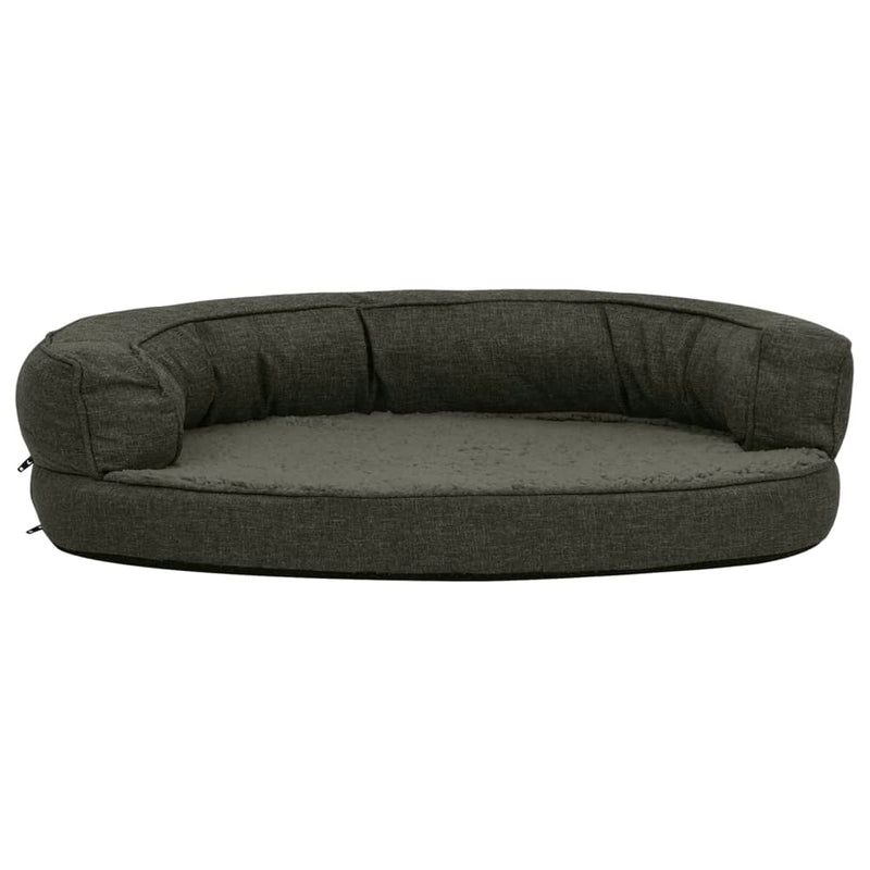 Load image into Gallery viewer, VidaXL Hondenbed ergonomisch linnen-look 90x64 cm fleece donkergrijs