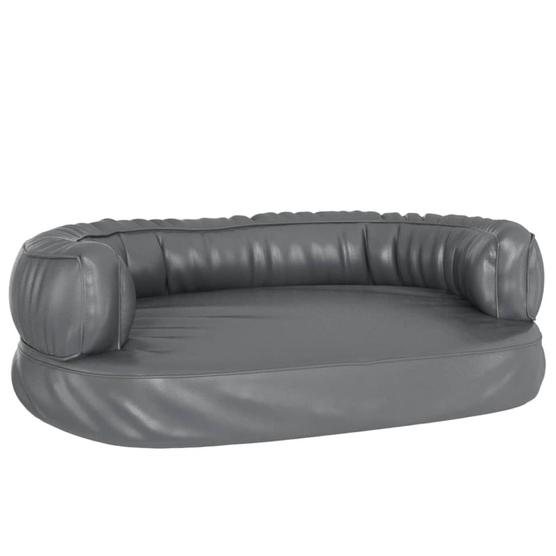 Afbeelding laden in galerijviewer, VidaXL Hondenmand met ergonomisch schuim 60x42 cm kunstleer grijs