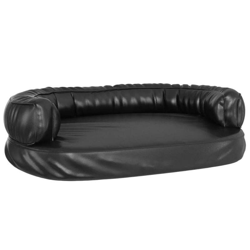 Afbeelding laden in galerijviewer, VidaXL Hondenmand met ergonomisch schuim 75x53 cm kunstleer zwart
