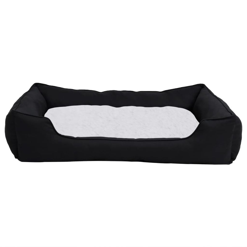 Afbeelding laden in galerijviewer, VidaXL Hondenmand linnen-look 85,5x70x23 cm fleece zwart en wit