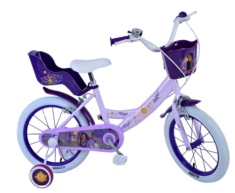 Load image into Gallery viewer, Wish Wish Wish Kinderfiets Meisjes 16 inch Paars Twee handremmen