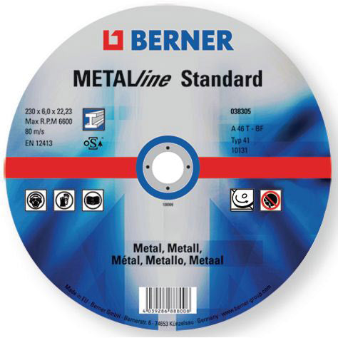Load image into Gallery viewer, Berner afbraamschijf metalline standaard 125x6x22.2 b