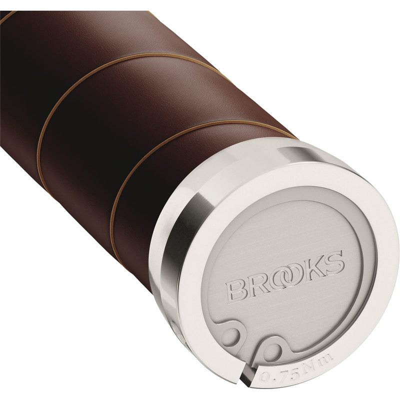 Load image into Gallery viewer, Brooks Handvatten Slender Leather grips 100 130mm a brown