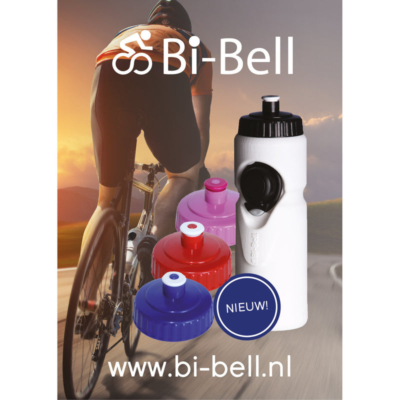 Load image into Gallery viewer, Bi-Bell Bidon met bel wit blauw 750ml