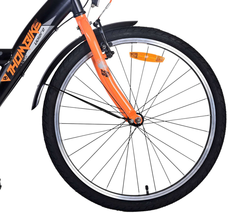 Load image into Gallery viewer, Volare Thombike Kinderfiets Jongens 24 inch Zwart Oranje 3 versnellingen