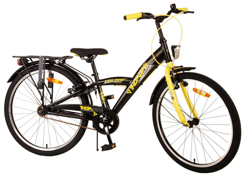 Load image into Gallery viewer, Volare Thombike Kinderfiets Jongens 24 inch Zwart Geel Twee handremmen