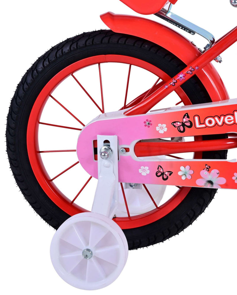 Load image into Gallery viewer, Volare Lovely Kinderfiets Meisjes 14 inch Rood Wit
