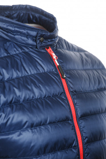 Afbeelding laden in galerijviewer, Alvivo Outdoorjas Workuta heren nylon donkerblauw rood mt XS