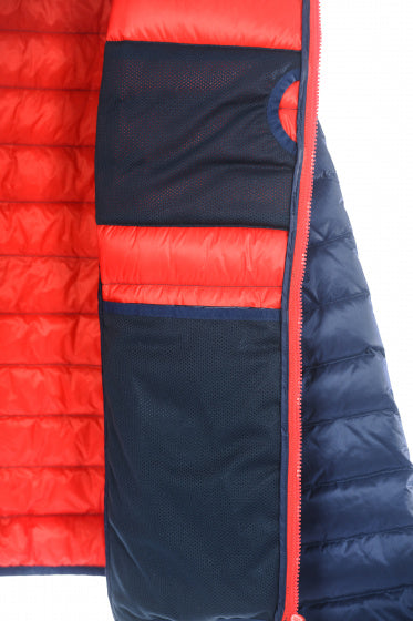 Afbeelding laden in galerijviewer, Alvivo Outdoorjas Workuta heren nylon donkerblauw rood mt XS
