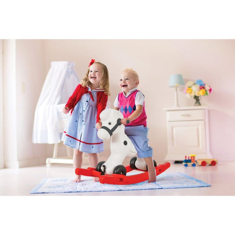 Load image into Gallery viewer, Pilsan Musikaal hobbelen looppaard wit rood