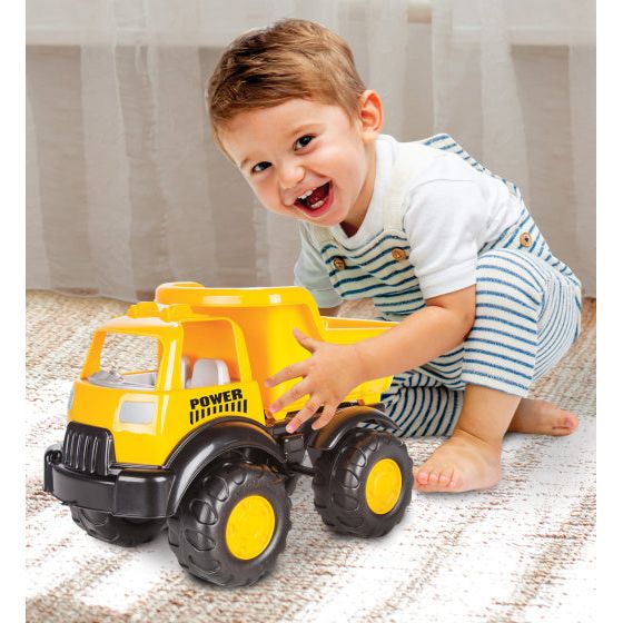 Load image into Gallery viewer, Pilsan Vrachtwagen met loader geel zwart 2-delig