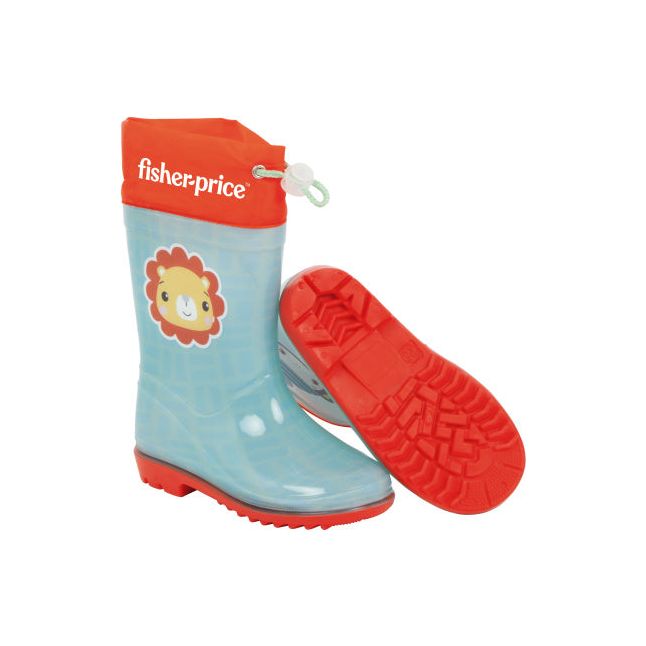 Load image into Gallery viewer, Arditex Regenlaarzen Fisher-Price junior PVC textiel lichtblauw rood maat 28