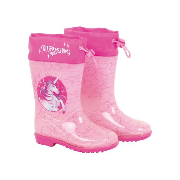 Afbeelding laden in galerijviewer, Arditex Regenlaarzen Unicorn meisjes PVC textiel lichtroze roze maat 24