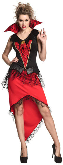 Load image into Gallery viewer, Boland Bloodthirsty queen kostuum dames rood zwart maat 36 38 (S)