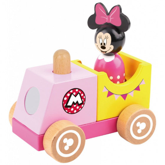 Load image into Gallery viewer, Disney Minnie Mouse Houten Speelgoedtrein 18 maanden 2-delig