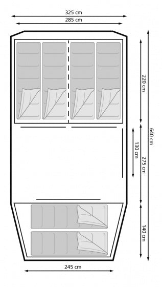 Load image into Gallery viewer, Eurotrail Familietent Montana 6-persoons 640 cm groen grijs