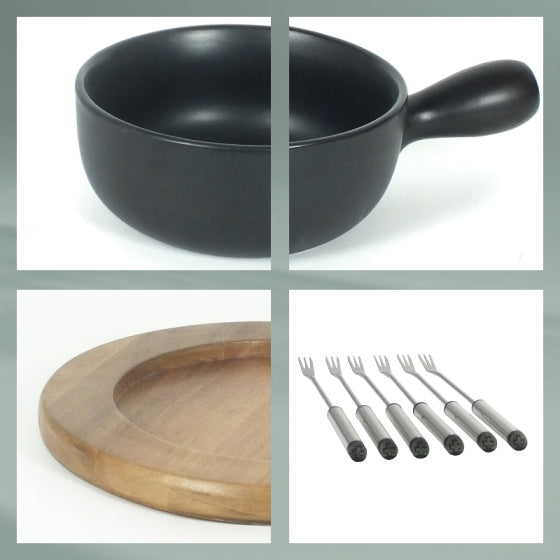 Load image into Gallery viewer, Kela Country fondueset 6 personen 2 liter 10-delig zwart