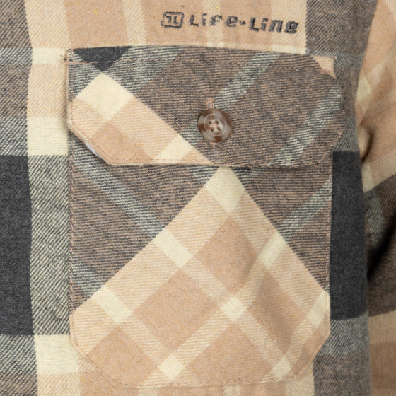 Load image into Gallery viewer, Life line Jervis Padded Flannel Shirt heren beige maat L