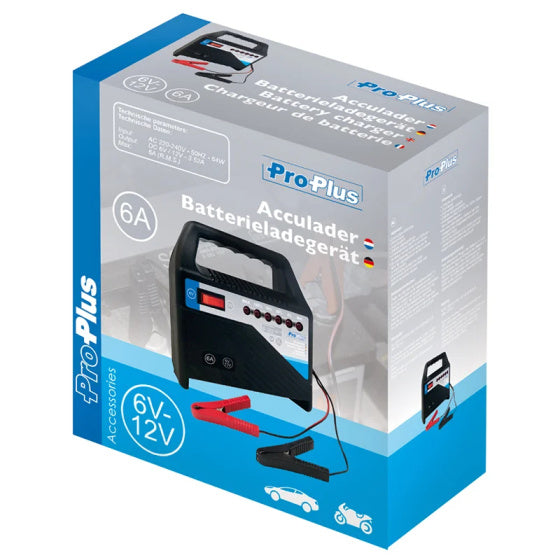 Load image into Gallery viewer, Proplus Acculader 6 12 Volt 6 Ampère 20+Ah zwart