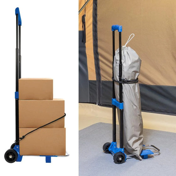 Load image into Gallery viewer, Proplus Inklapbare bagagetrolley 30 kg staal zwart blauw
