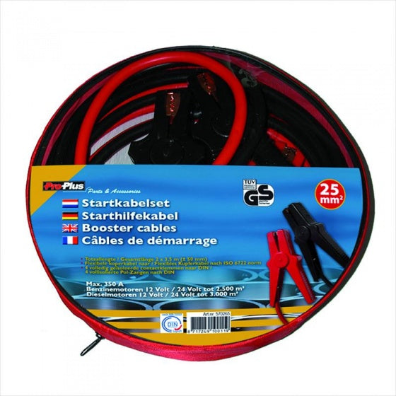 Load image into Gallery viewer, Proplus Startkabels 16 mm² 350A 3,5 meter 12 24 Volt rood zwart