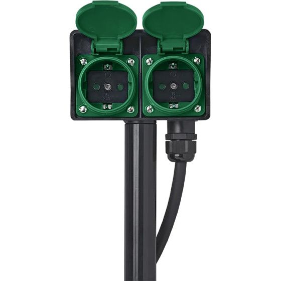 Load image into Gallery viewer, Proplus tuincontactdoos Schuko 2-voudig 2 meter 3x2,5mm² zwart