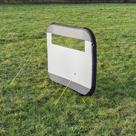 Load image into Gallery viewer, Proplus Windscherm opblaasbaar 160 x 140 cm lichtgrijs zwart