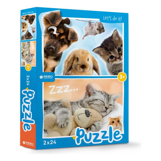 Load image into Gallery viewer, Rebo Productions Babydieren legpuzzel junior 24 24 stukjes