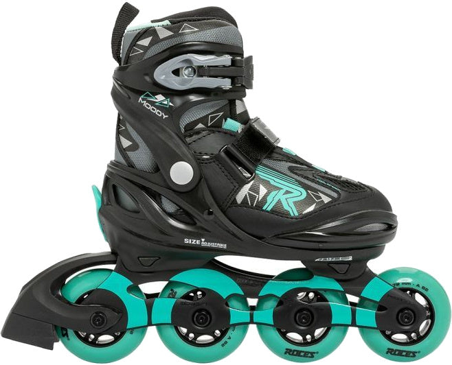Load image into Gallery viewer, Roces Moody Tif inlineskates zwart aqua maat 36-40