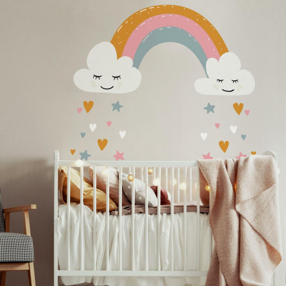 Load image into Gallery viewer, Roommates Muursticker Rainbow Hearts 112 cm vinyl 47-delig