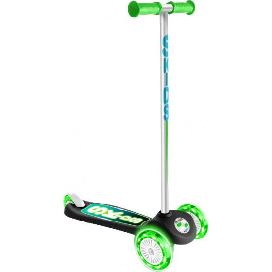 Load image into Gallery viewer, Skids control Flashing 3-wiel Kinderstep Voetrem Groen Zwart