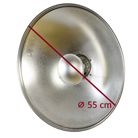 Load image into Gallery viewer, StudioKing Beauty Dish Zilver SK-BD550 55 cm met Honingraat