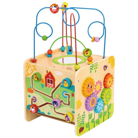 Load image into Gallery viewer, Tooky toy Houten Activiteitenkubus Boerderij 18 maanden 2-delig