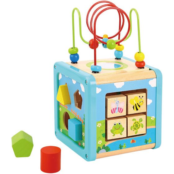 Load image into Gallery viewer, Tooky toy Houten Activiteitenkubus 18 maanden 6-delig