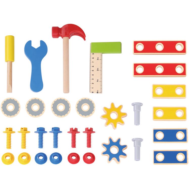 Load image into Gallery viewer, Tooky toy Educatieve Houten Speelgoed Werkbank 31-delig